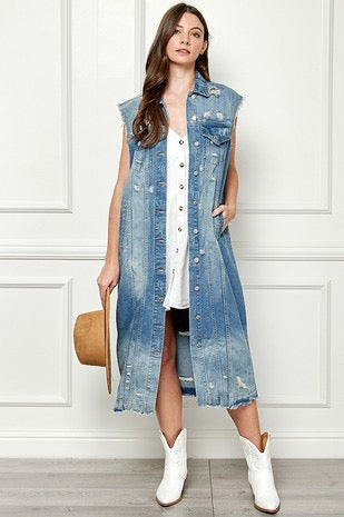 Long Denim Vest