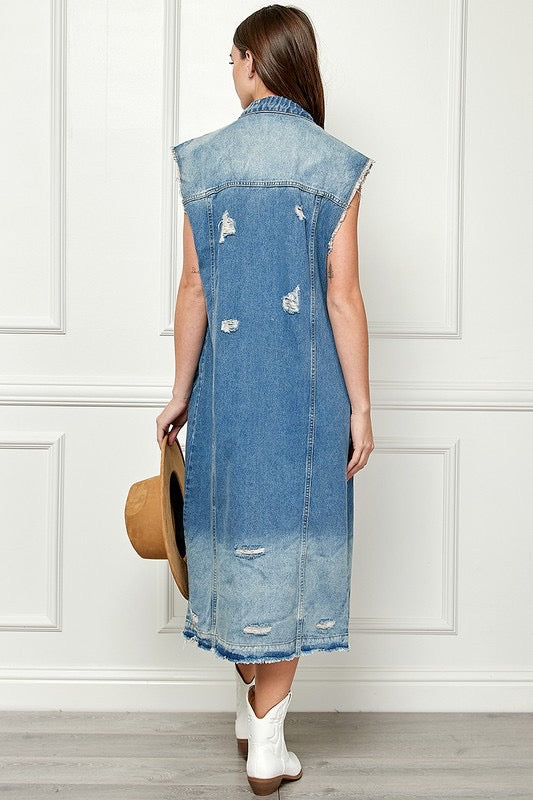 Long Denim Vest