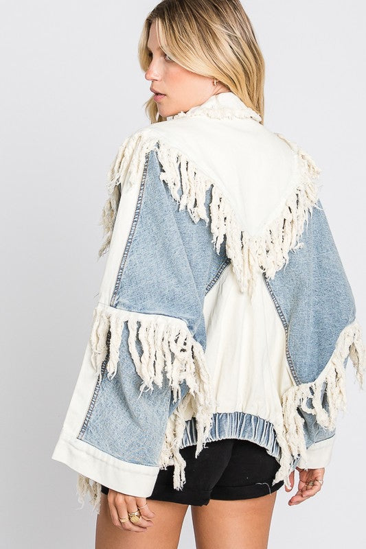 Fringe Detail Denim Jacket