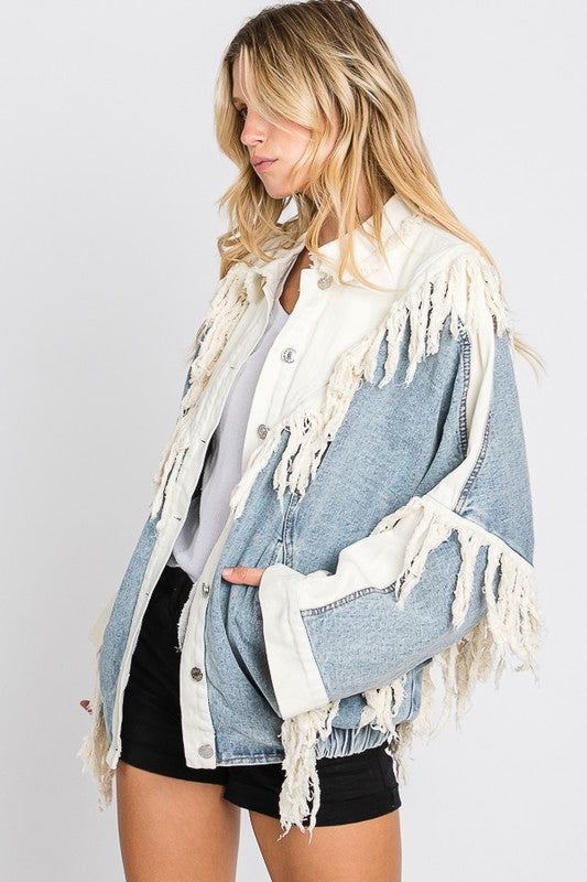 Fringe Detail Denim Jacket