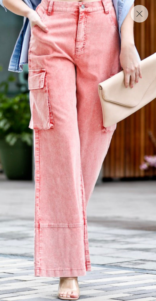 Vintage Washed Corduroy Cargo Pants