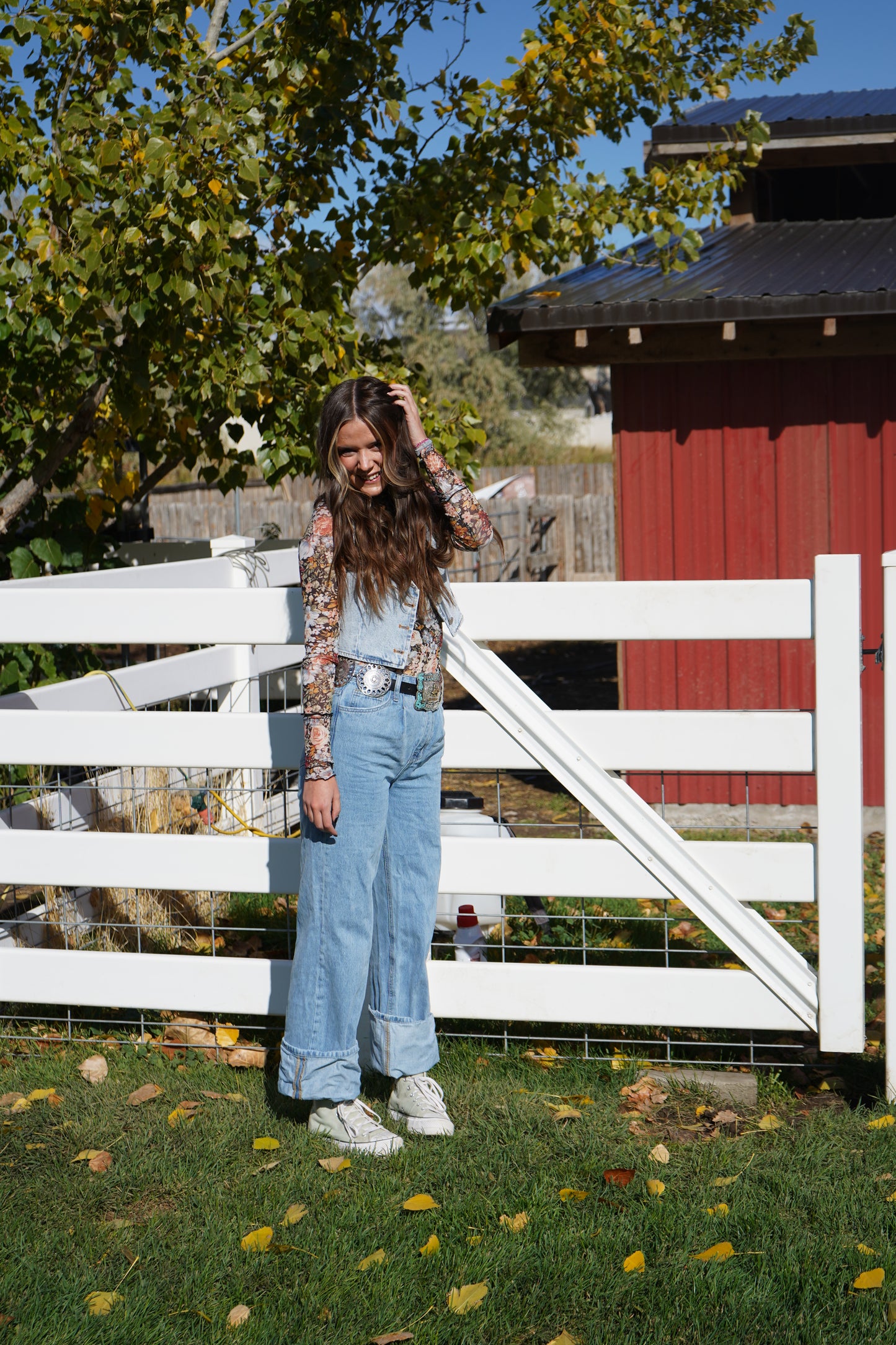 Cropped Denim Vest