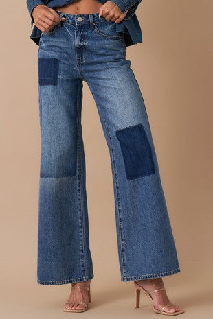 Patchwork Wide leg Jeans