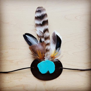 Turquoise Feather Hat Band