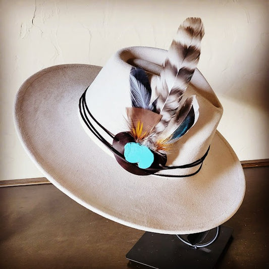 Turquoise Feather Hat Band