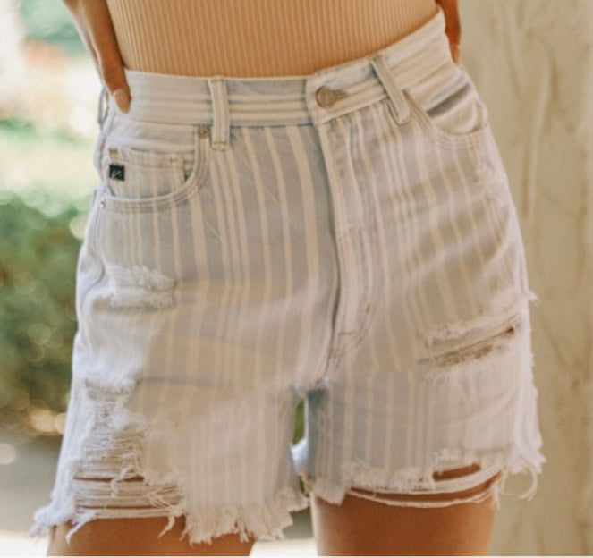 Striped Ultra High Rise.  90’s Boyfriend Shorts