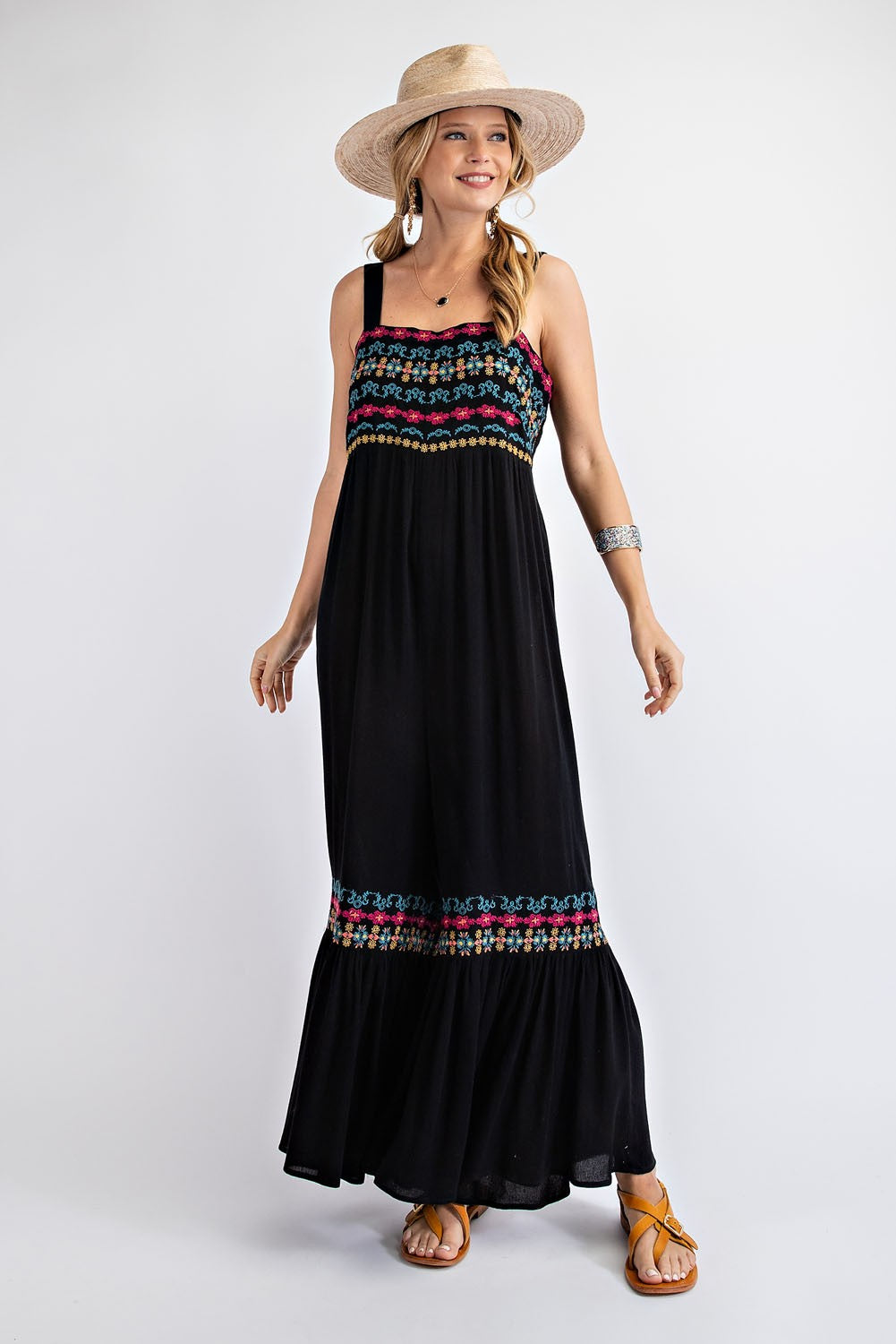 Black Embroidered Jumpsuit