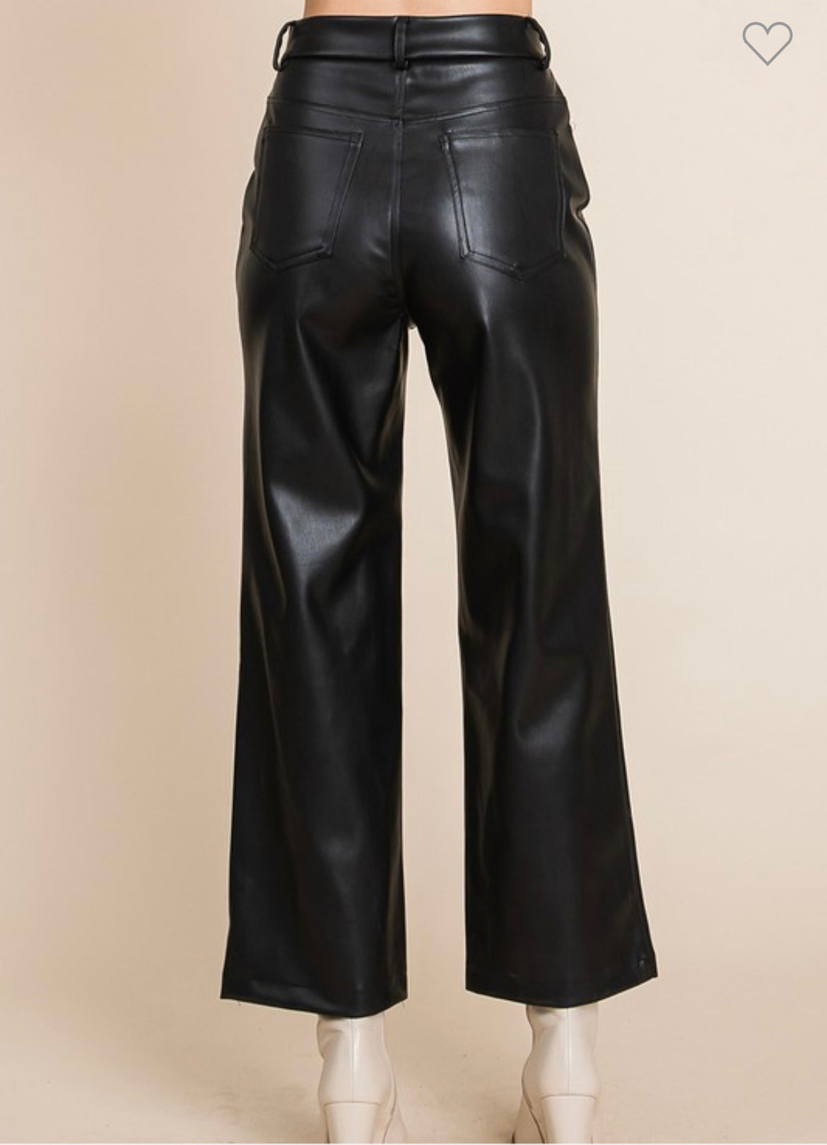 Faux Leather Wide Leg Pants