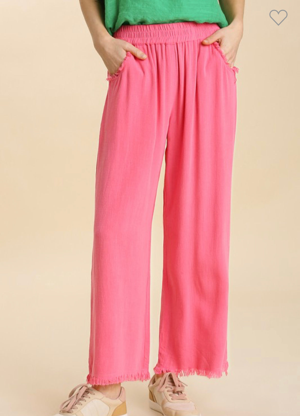 Bubblegum Pink Linen Crop Pants