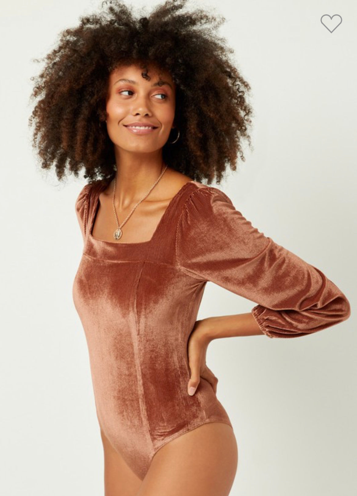 Textured Velvet Square Neck Bodysuit