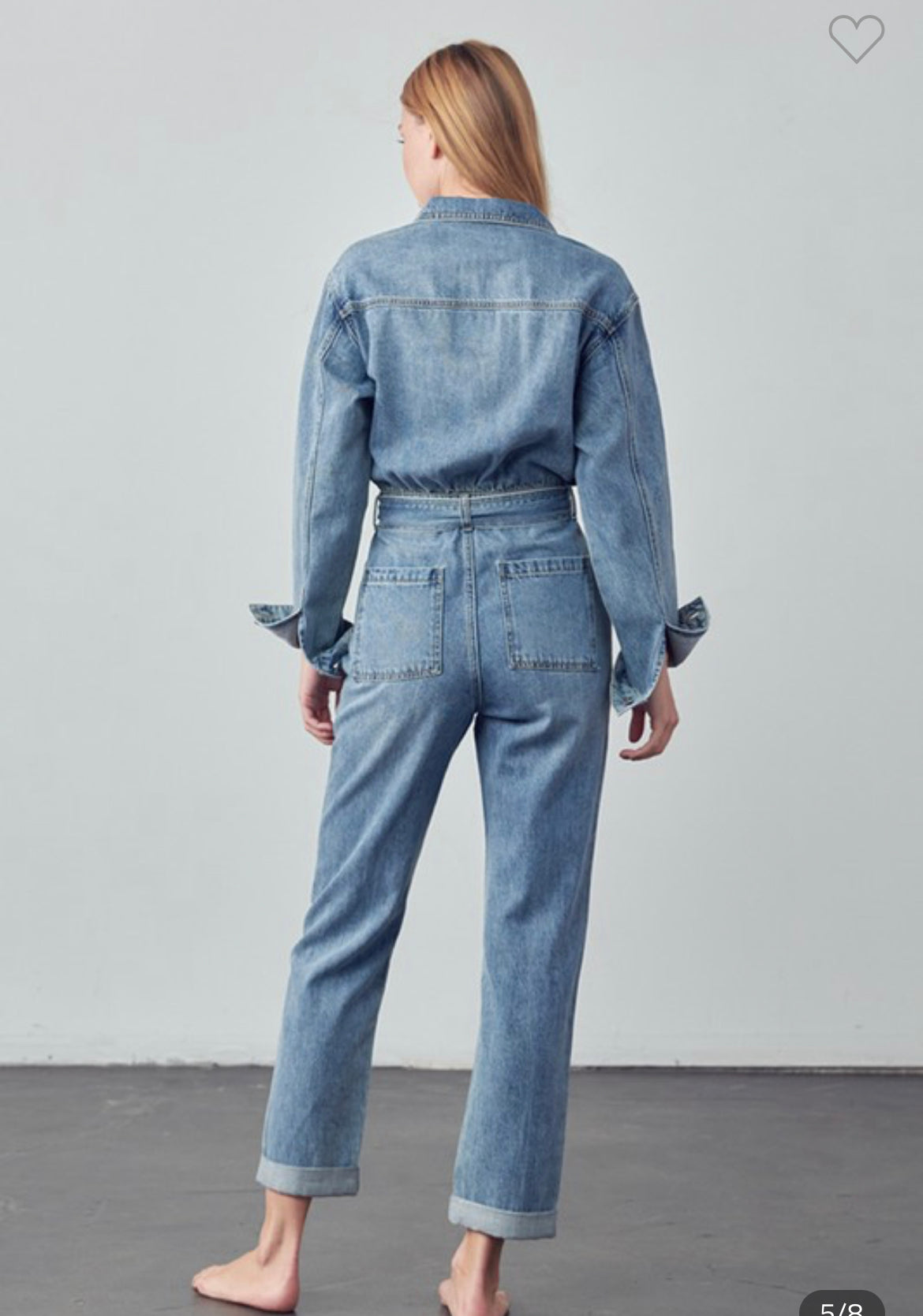 Belted Denim Jumpsuit