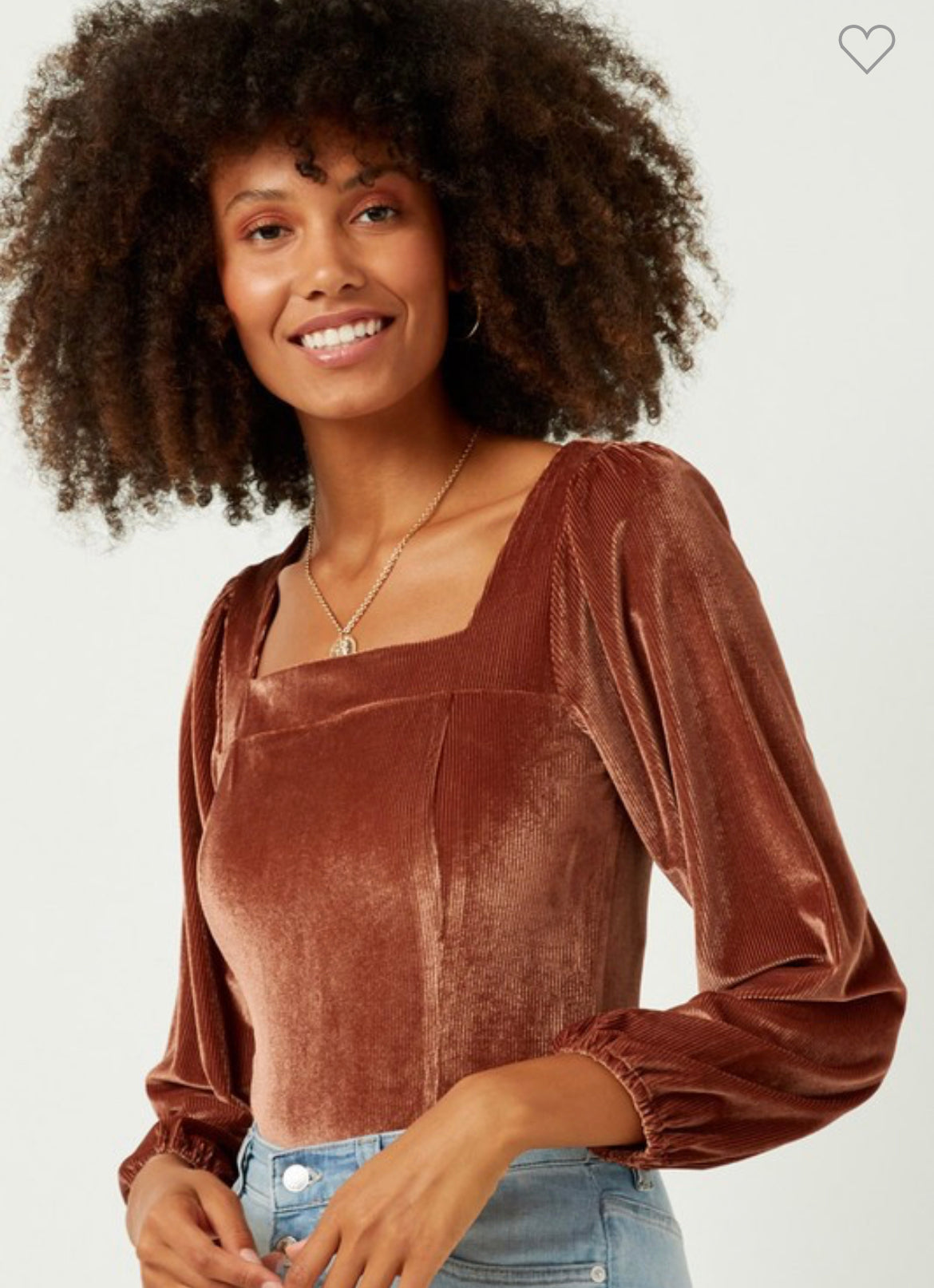 Textured Velvet Square Neck Bodysuit