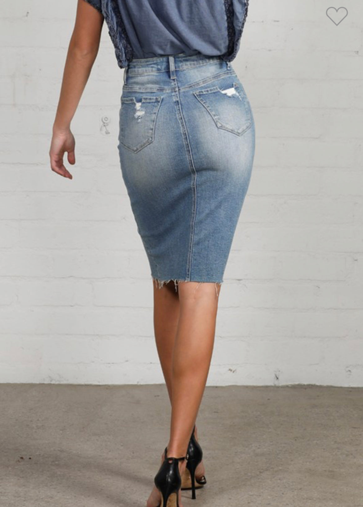 Raw Hem Denim Skirt