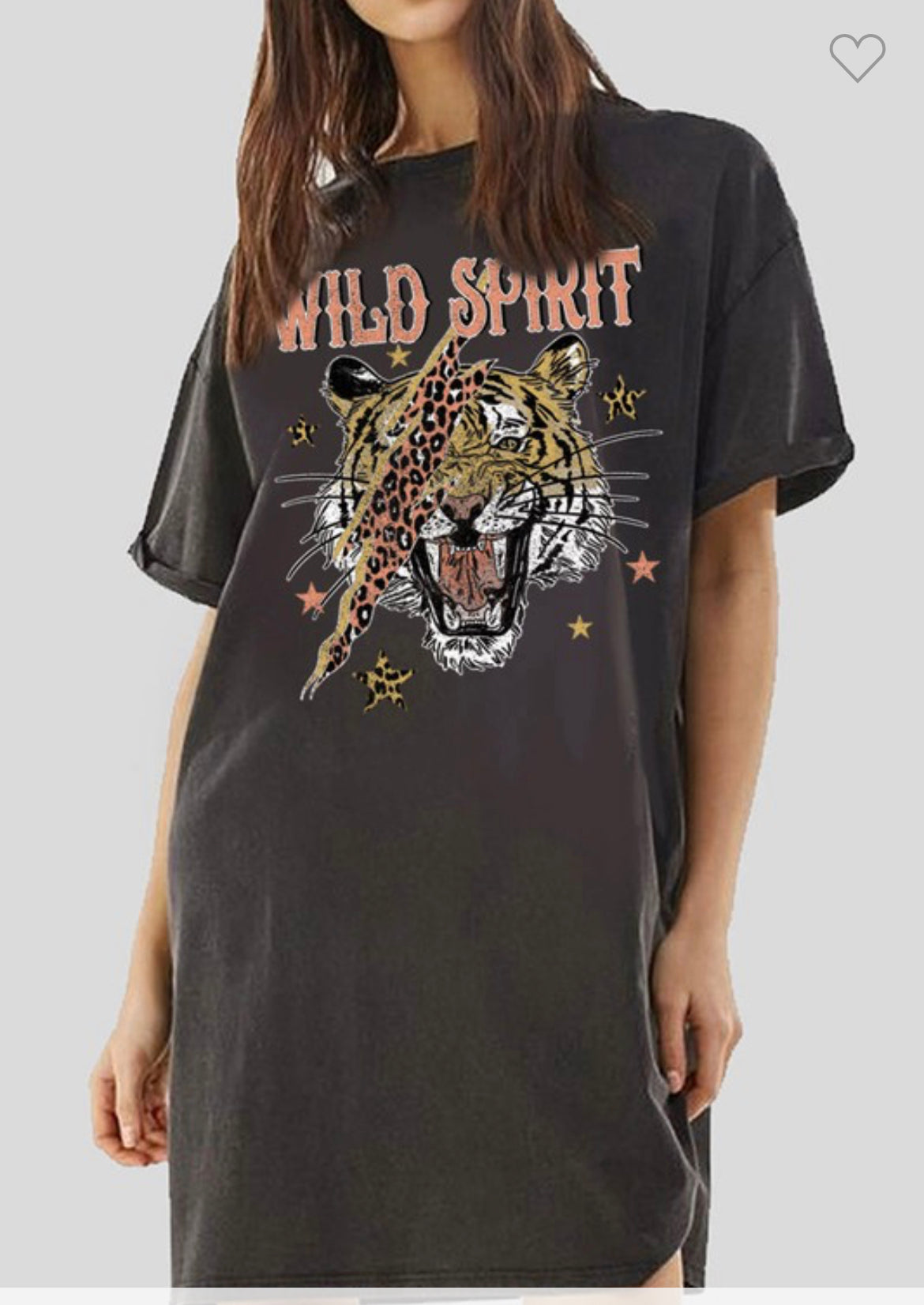 Wild Spirit Tiger Light Bolt Graphic Tee Dress